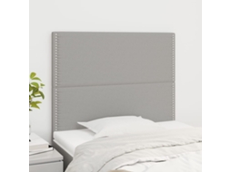 Vidaxl Cabeceira Cinza Claro 100x5x118/128 Cm Tecido
