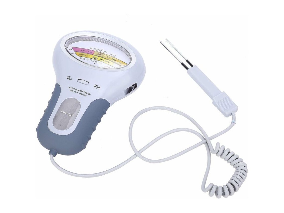 Medidor Portátil De Ph E Cloro Para Qualidade Da Água, Com Visor Grande E Sonda Integrada Para Piscinas E Spas.