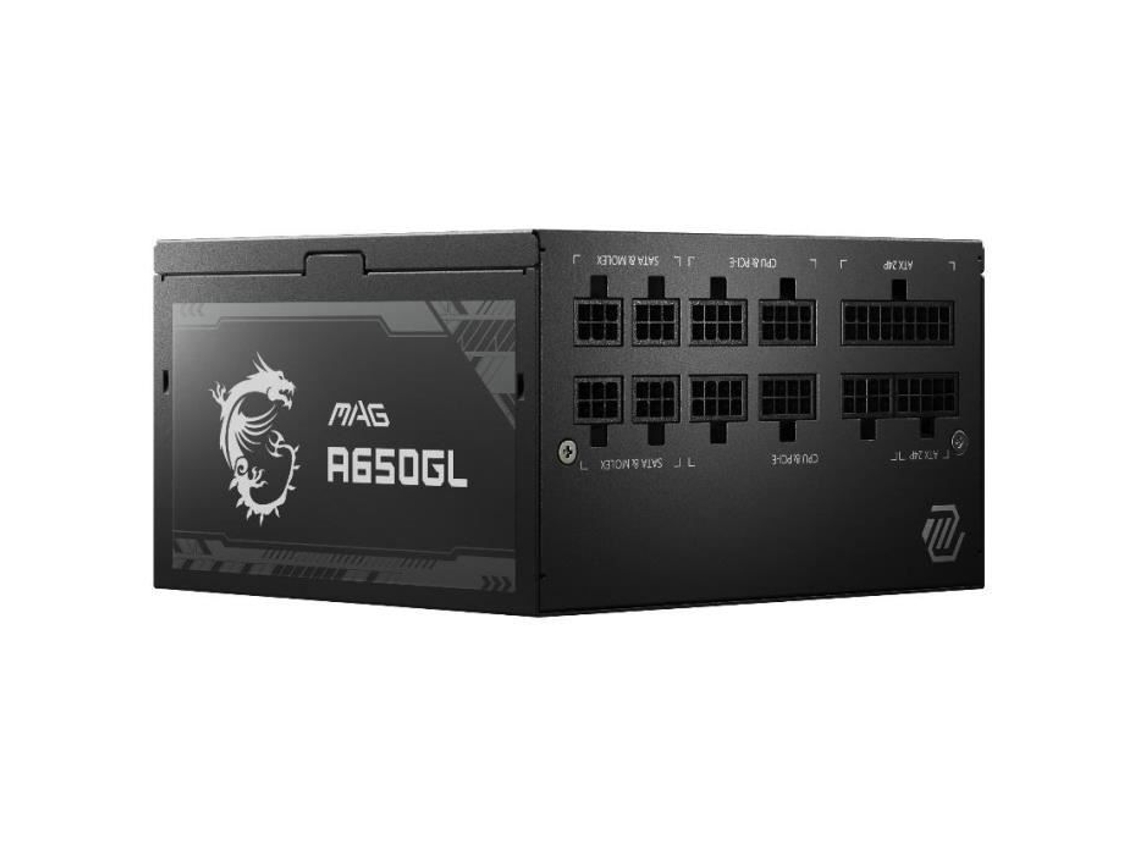Fonte De Alimentação Msi Pc Mag A650gl Pcie5 650w 80 Gold Modular Aquaforge