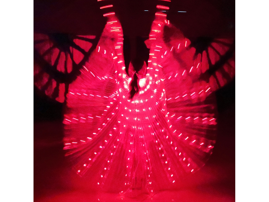 Laxiscreed Asa De Borboleta Com Luz Led E Bastão Telescópico Vermelho, Alimentada Por 3 Pilhas Aa