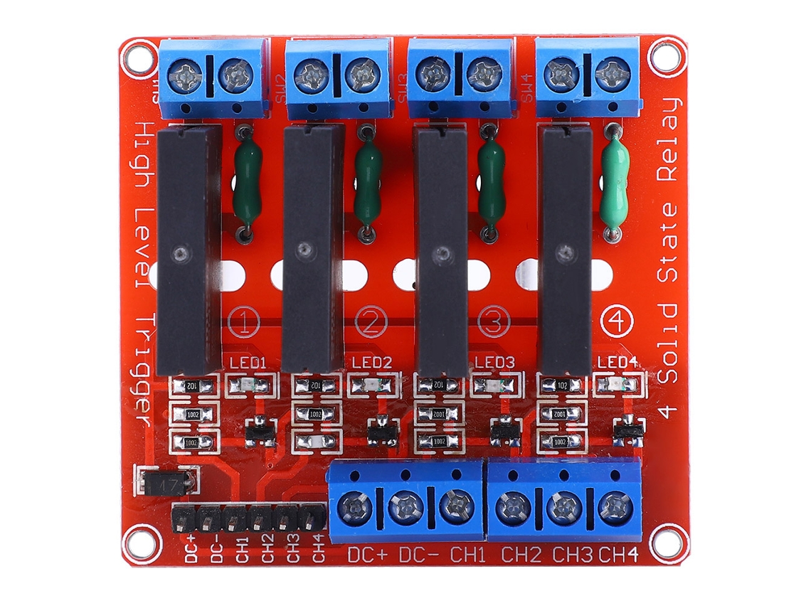 Módulo De Relé De Estado Sólido 4 Canais De Alto Nível Ssrm04 Fornecimento Elétrico 5v Com Indicadores Led
