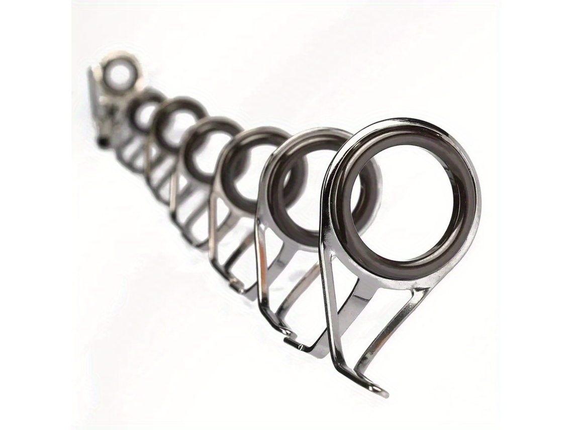 Kit De Reparo De Varas De Pesca Com 7 Peças, Guias De Aço Inoxidável E Olhais Para Linha.
