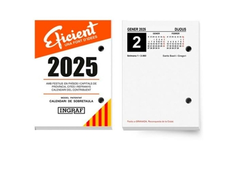 Calendário de Mesa INGRAF 8,2 x 11,6 cm 2025 Catalão