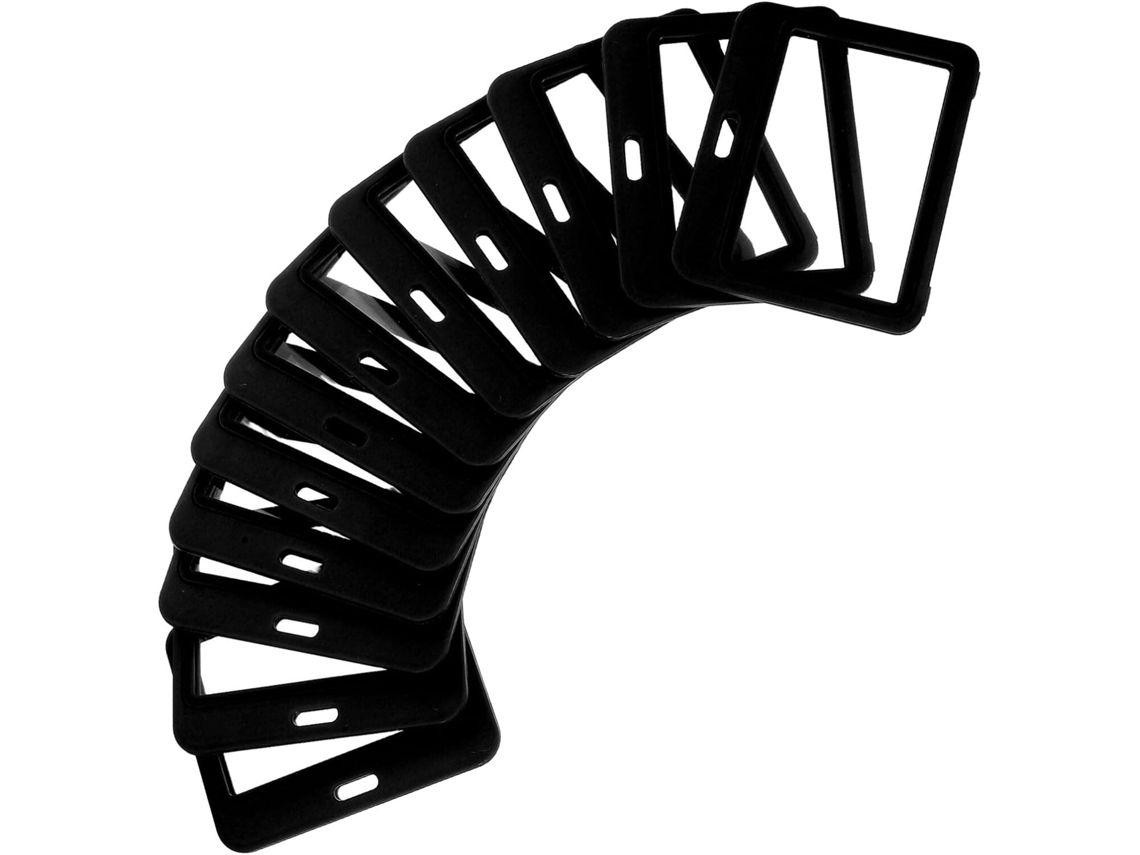 Lurelia Porta-crachá Transparente Horizontal Com Cordão Em Plástico Preto Pacote Com 15 Para Escritório E Escola