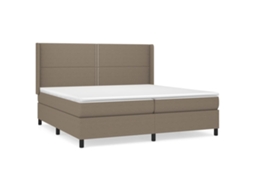 Box Spring Bed, Box Spring Beds Vidaxl Cinzento-acastanhado Tecido (200 X 200 Cm)