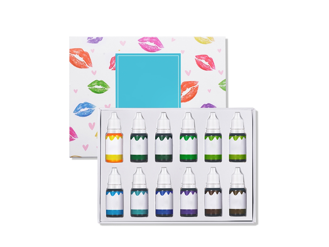 12 Garrafas 10ml Corantes Para Gloss Labial Diy Tintas Para Maquiagem