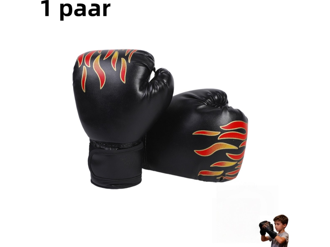 1par Luvas De Boxe Infantis, Treino De Luta, Preto