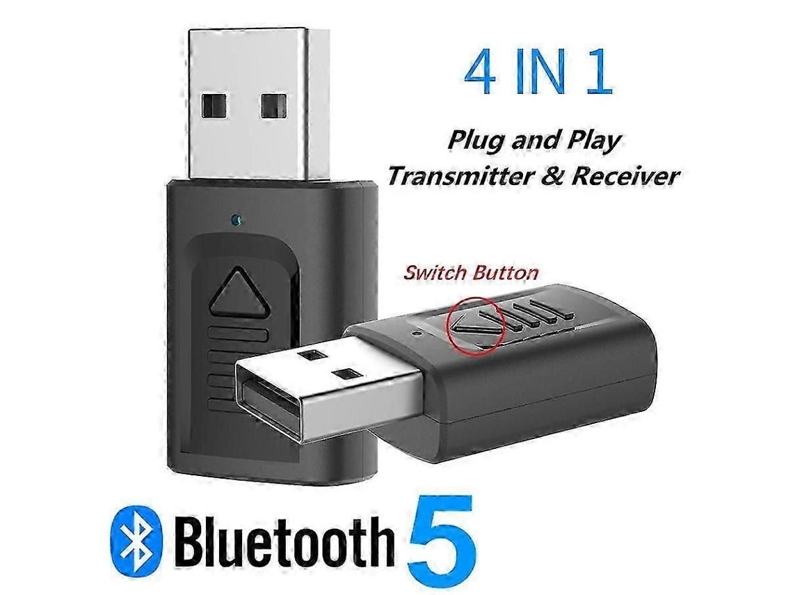 Transmissor E Receptor Bluetooth 5.0 Mini Com Entrada Auxiliar De 3,5 Mm, Adaptador Estéreo Sem Fio Bluetooth Para Áudio Automotivo E Transmissor