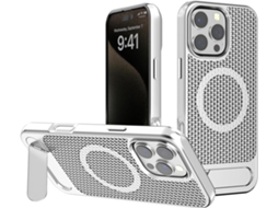 Capa Térmica Magnética Em Forma De Colmeia Para Iphone 16 Pro Branco