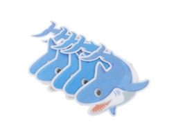 Omni 5 Hoja de Pegatinas Antideslizantes para Bañera Infantil Con Diseño de Tiburón Listo para Usar 12,00x8,60x0,10cm Azul