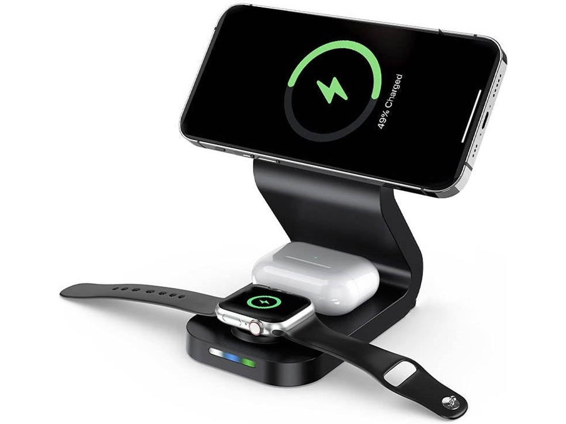 Estação de Carregamento Sem Rápido para iPhone 12 Pro Max/12 Pro/12 YIZHOOD Magnética Preto