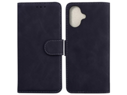 Capa De Couro Sintético Com Suporte Para Iphone 16 Plus, Cor Sólida