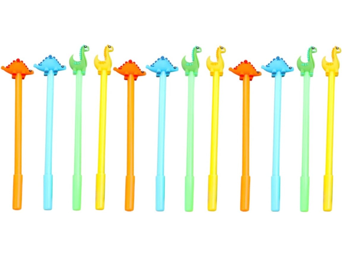 Conjunto De 12 Canetas Em Gel Nuobesty Com Desenhos Dinossauros.