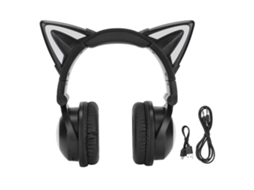 FONE Mali Bluetooth Orelhas de Gato, Estéreo, Microfone, Led, Meninas, Crianças