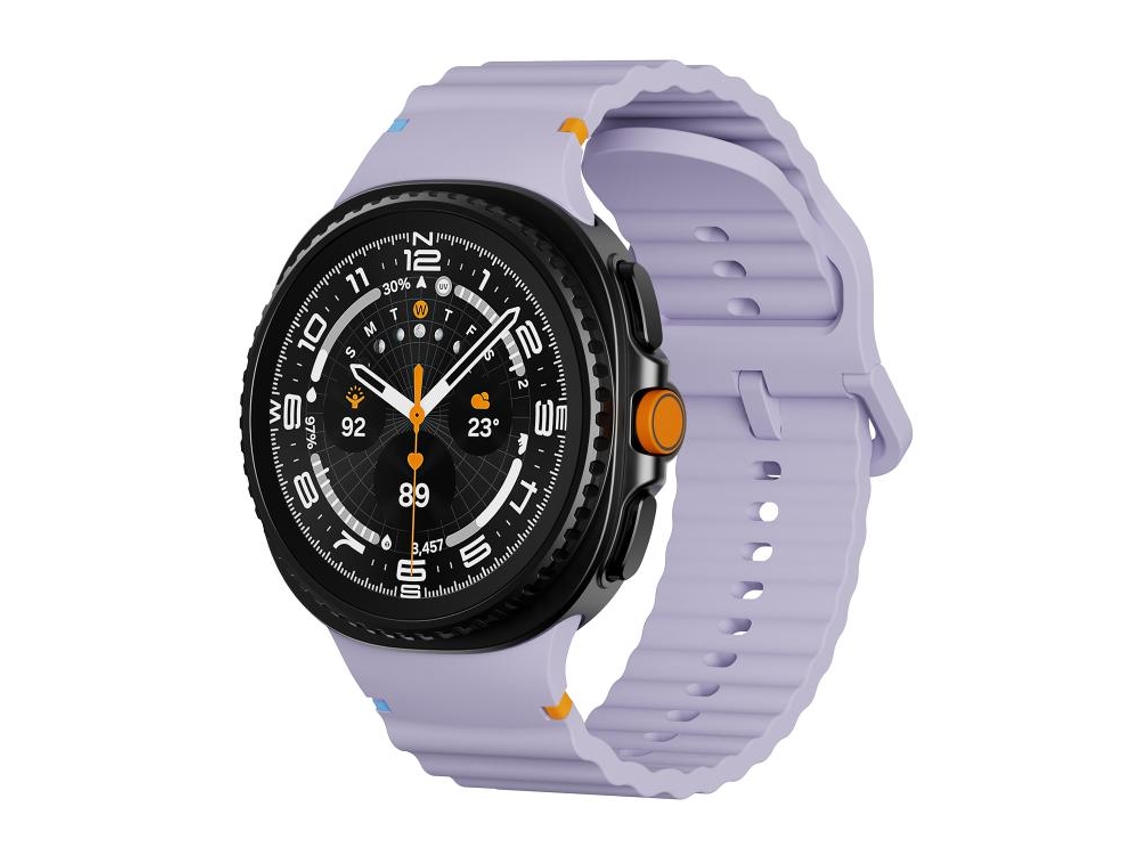 Bracelete para Samsung Galaxy Watch 8 / 8 Classic Silicone com Textura Ondulada Clássica e Fivela Colorida Costurada Roxa XIAOMOYU
