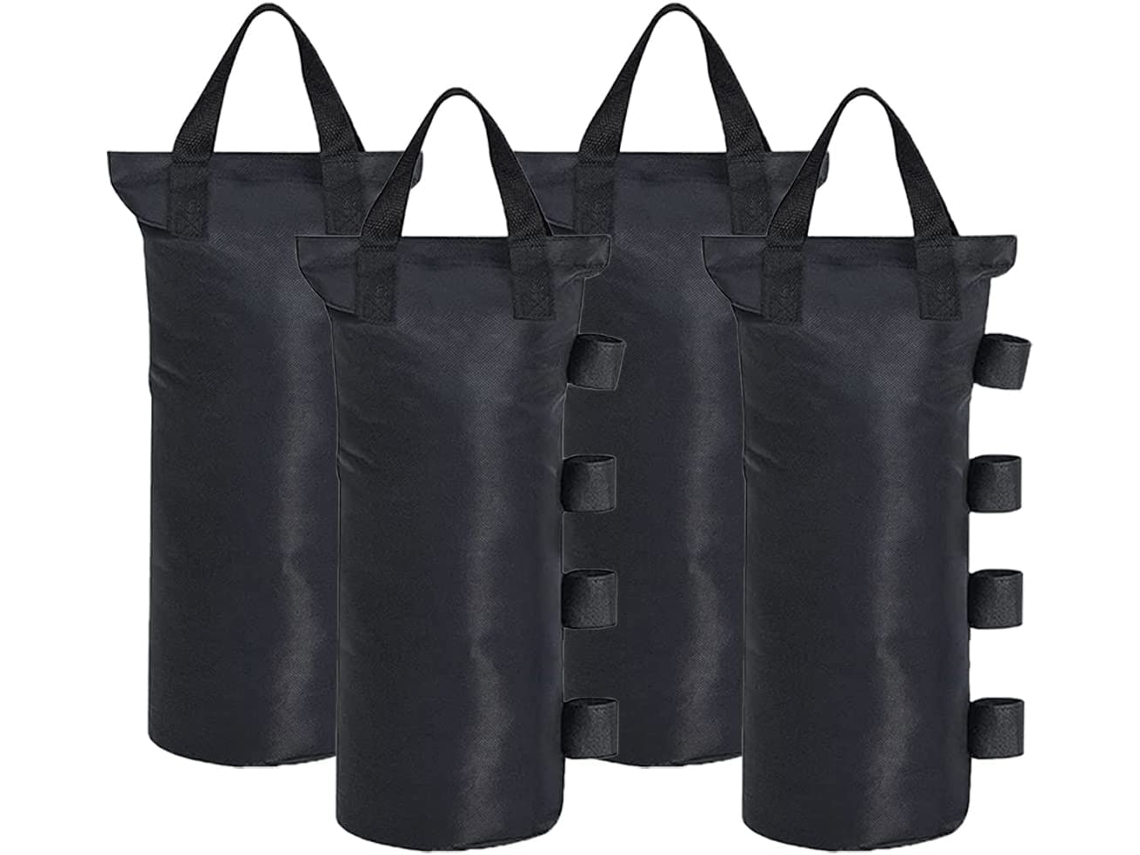 4 Peças Sacos De Areia Para Peso De Pernas De Tenda Pop Up,peso Para Pé De Guarda Sol,sacos De Lastro Redondos Btforus (19x50 Cm,preto)