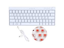 Teclado Mecânico 64 Teclas Rgb 3 Modos Layout Ergonômico 4 Switch Opções Branco Para Ios Switch Vermelho