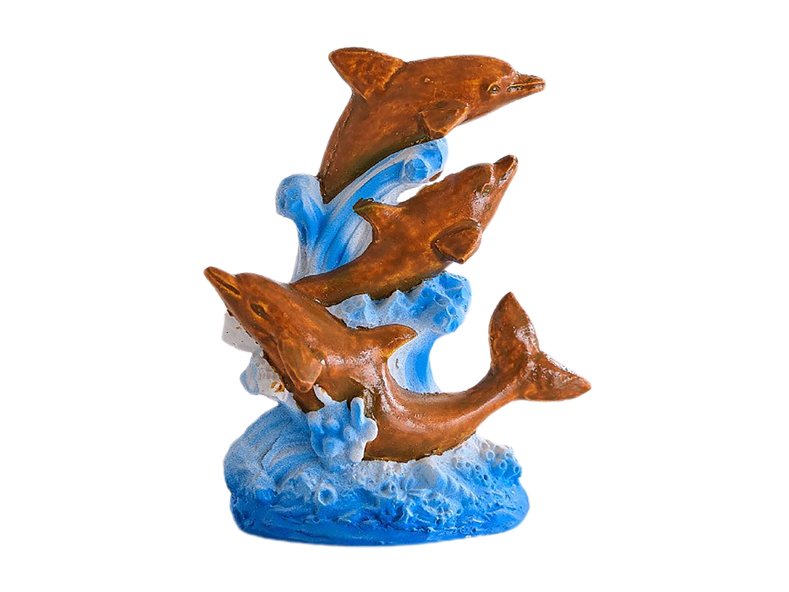 Laxiscreed Resin Com 3 Golfinhos Castanhos Para Decoração Marinha E Temática Mediterrânea