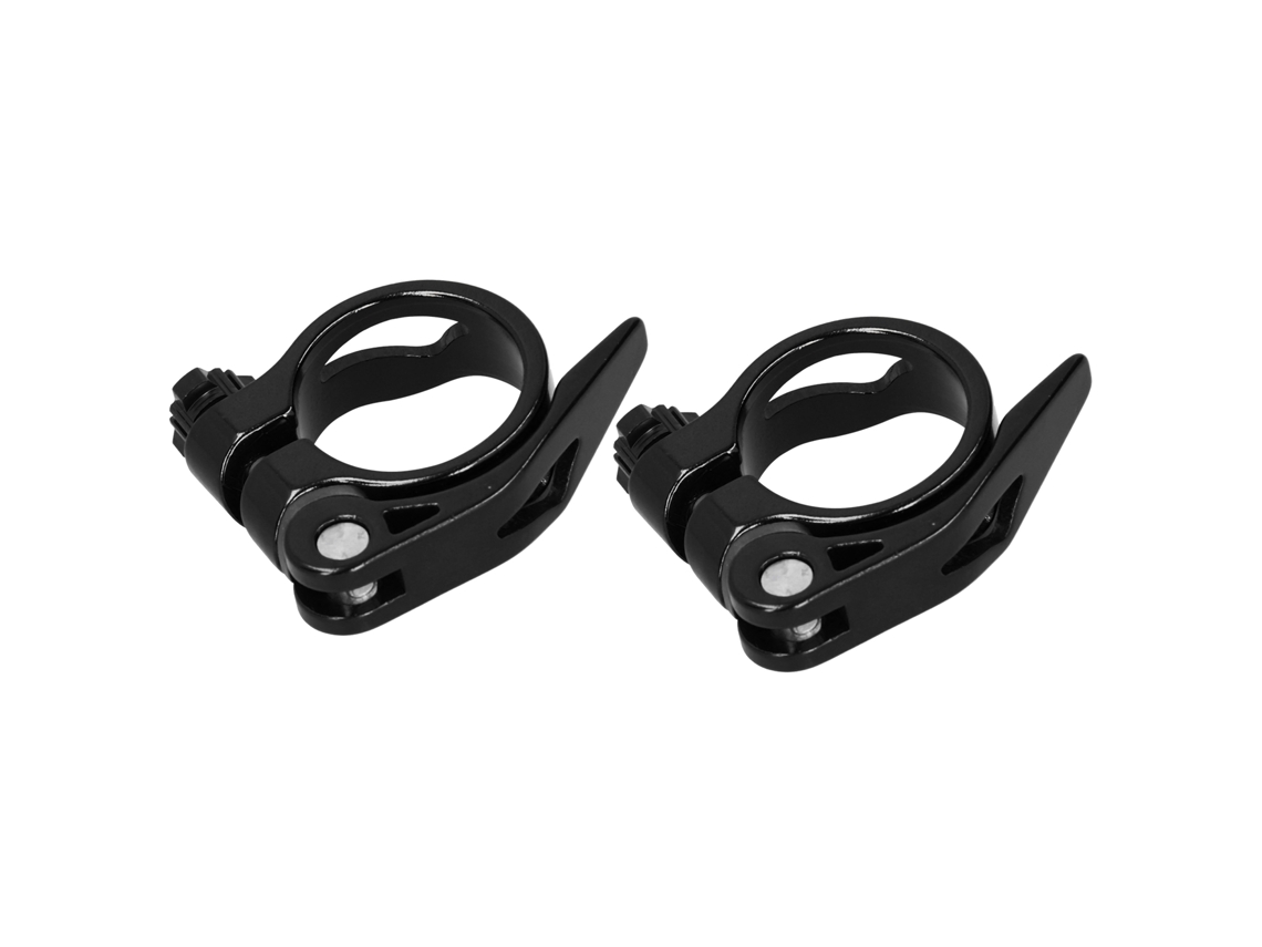 Abraçadeira rápida Mali para selim de bicicleta, 34.9mm, alumínio preto