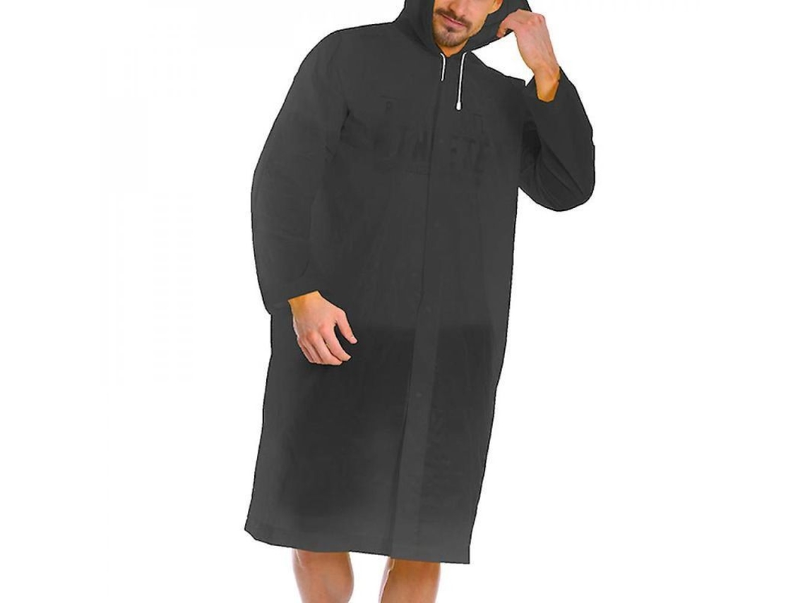 2026 impermeável Eva Reutilizável para Adultos com Capuz Abrigo de Chuva Poncho Leve e Durável Talla Única Negro