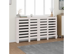 Vidaxl Cobertura De Radiador 210x21x85 Cm Pinho Maciço Branca