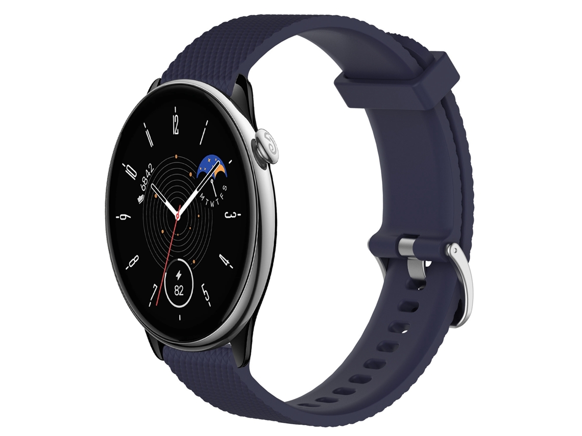 Bracelete de Smartwatch para Amazfit GTR Mini de silicone texturizado de diamante de 20 mm (azul meia-noite)