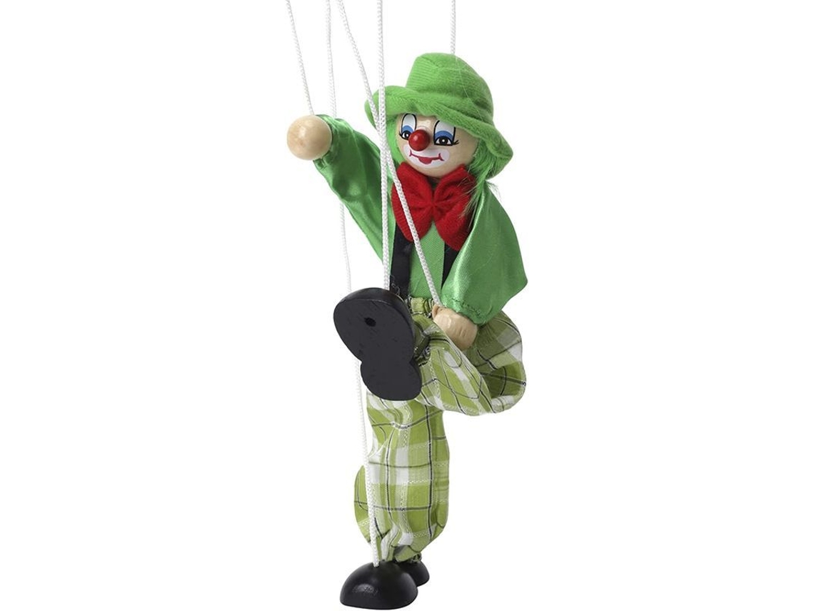 Boneco de Marionete de Palhaço com Corda, Mãos e Pés Móveis, Presente de Natal para Crianças