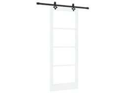 Conjunto 1 Porta Deslizante Vidaxl Branco Madeira De Pinho Maciça (83 X 211 Cm)