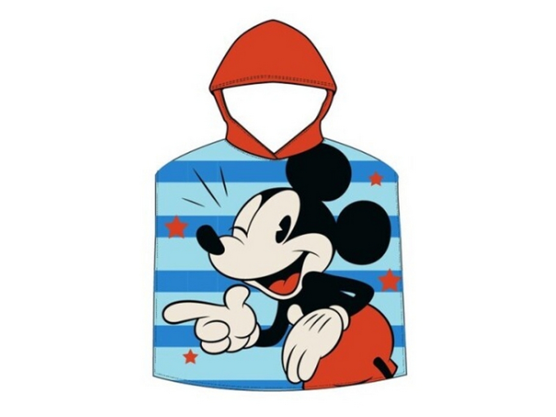 Poncho De Microfibra Listrado Do Mickey Mouse, 110 X 55 Cm 87066
