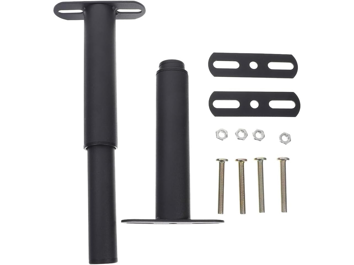 Kallory Conjunto De 2 Pés Apoio Ajustáveis Para Móveis, Pés Centrais De Metal Reforçado Para Estrutura Cama, Cor Preta