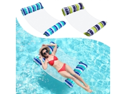 Conjunto De 2 Cadeiras Infláveis ​​para Piscina, Modelo Rede, 4 Em 1: Flutuante, Leve E Portátil (azul E Verde)