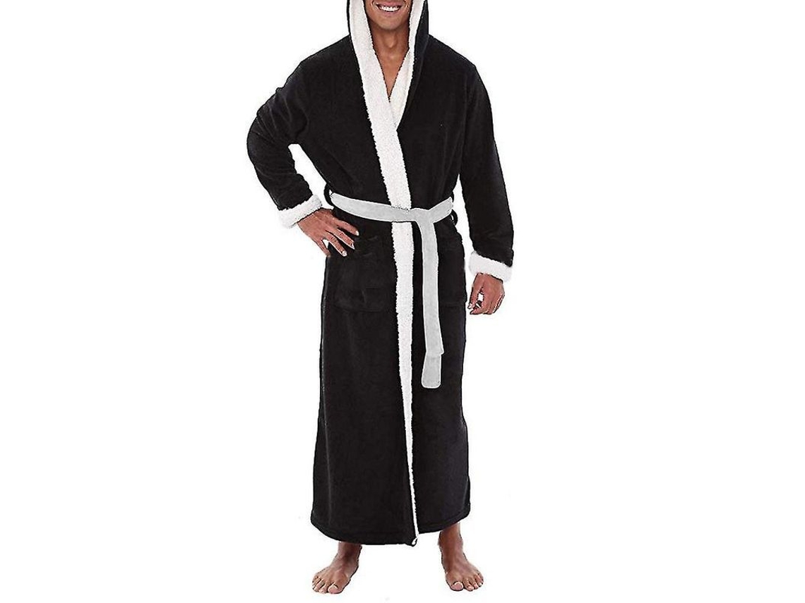 2026 bata de Banho com Capuz para Homem Suave Albornoz Noturno de Poliéster