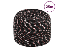Vidaxl Corda De Barco 10 Mm 25 M Polipropileno Preto