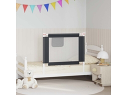 Vidaxl Barra Segurança P/ Cama Infantil Tecido 90x25 Cm Cinza-escuro