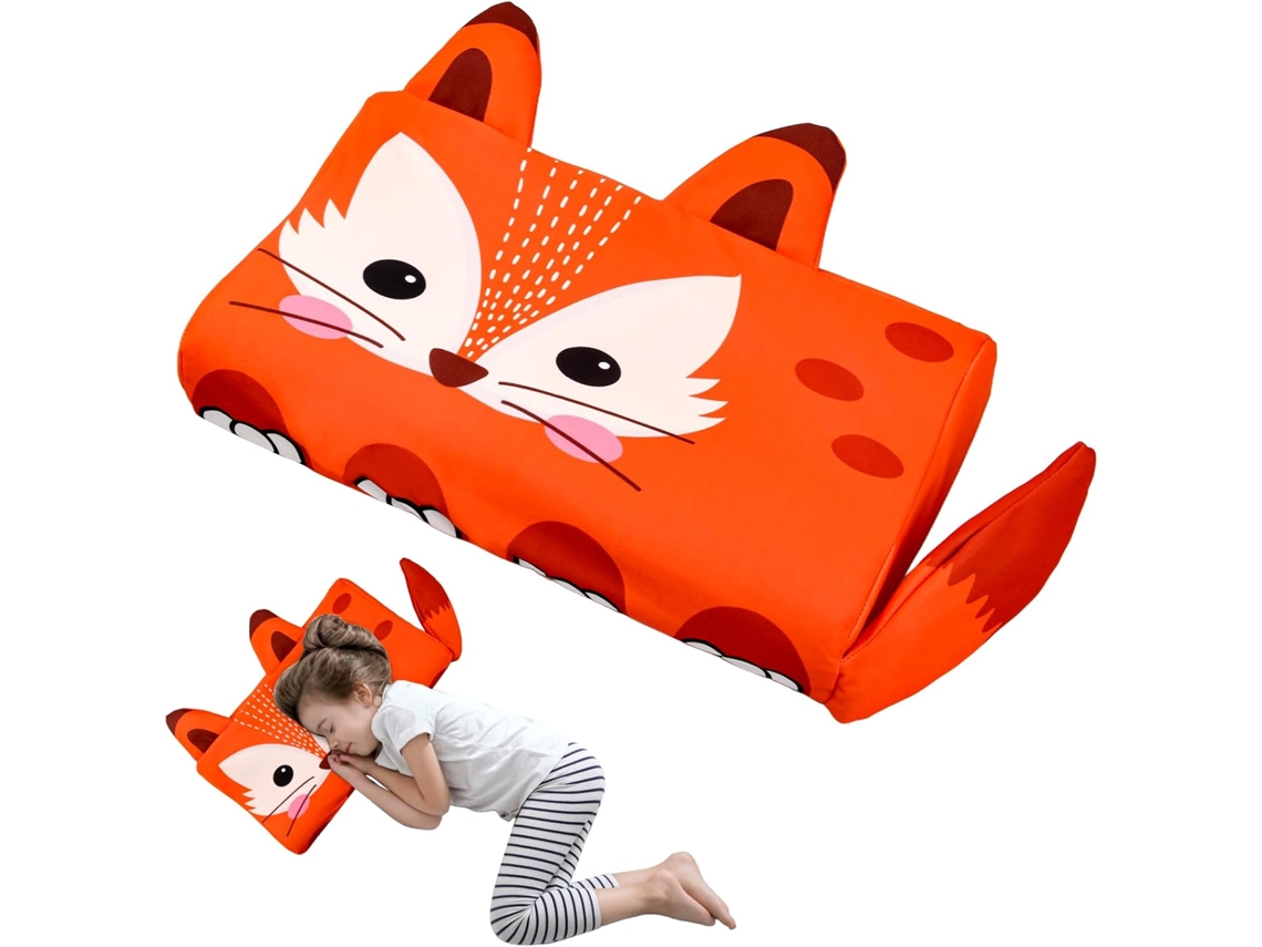 Almofada Infantil Ice Silk, Travesseiro Ergonômico De Espuma Viscoelástica Com Capa Removível 50x30cm/raposas Gertiz
