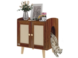Móvel Caixa de Areia para Gatos com Tapetes de Sisal e Pés de Madeira E-TOWN COMMERCE GMBH (55x43x59,6cm)