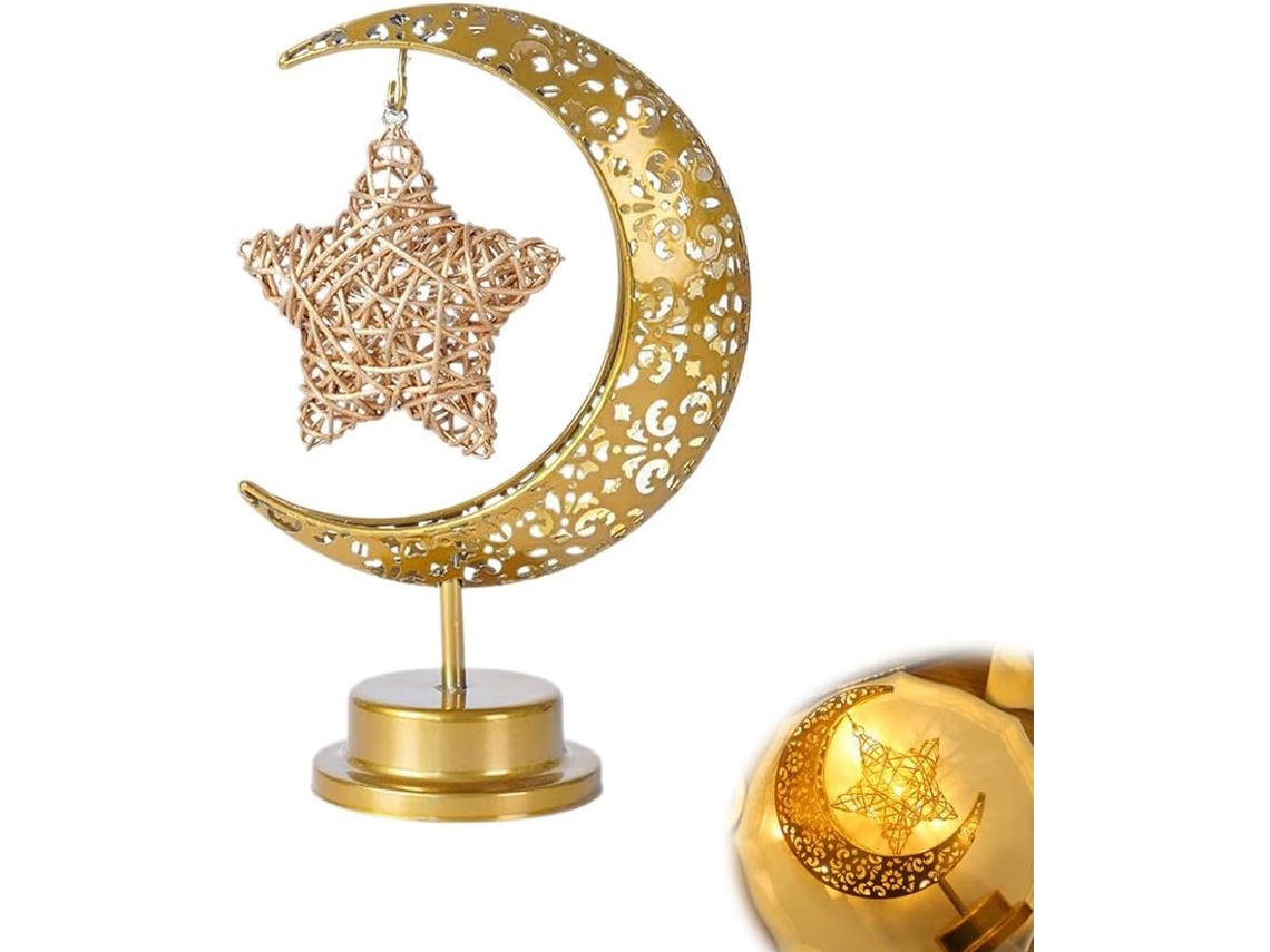 Decorações De Ramadã Com Lua E Estrelas, Luzes Mesa Para O Ramadã,