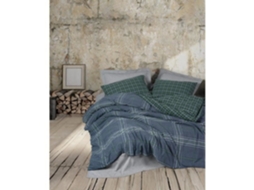Conjunto de cama - Capa de edredom 220 x 240 + 2 fronhas 60 x 60, algodão-poliéster - Azul