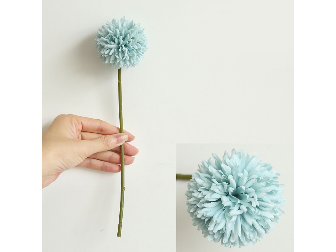 Baok-ramo De Hortensia Artificial De Seda Falsa Com Flor De Crisântemo Para Mesa Sala Decoração Lar Azul