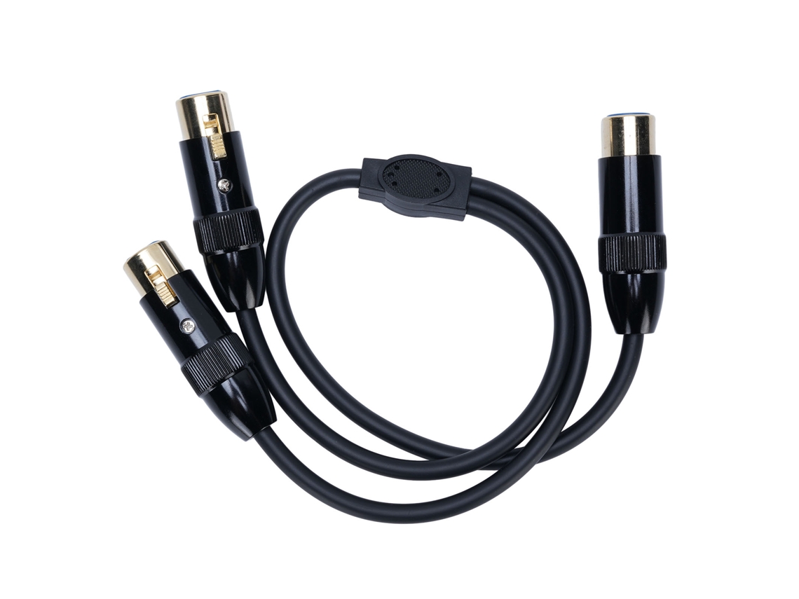 Cable Divisor Xlr En Y de 3 Pines, Adaptador Balanceado para Micrófono Hembra de 0,5 M, Color Negro, Plug And Play.
