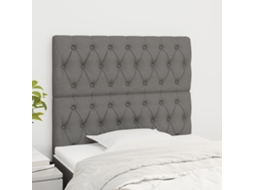 Vidaxl Cabeceira Cinza Escuro 100x7x118/128 Cm Tecido