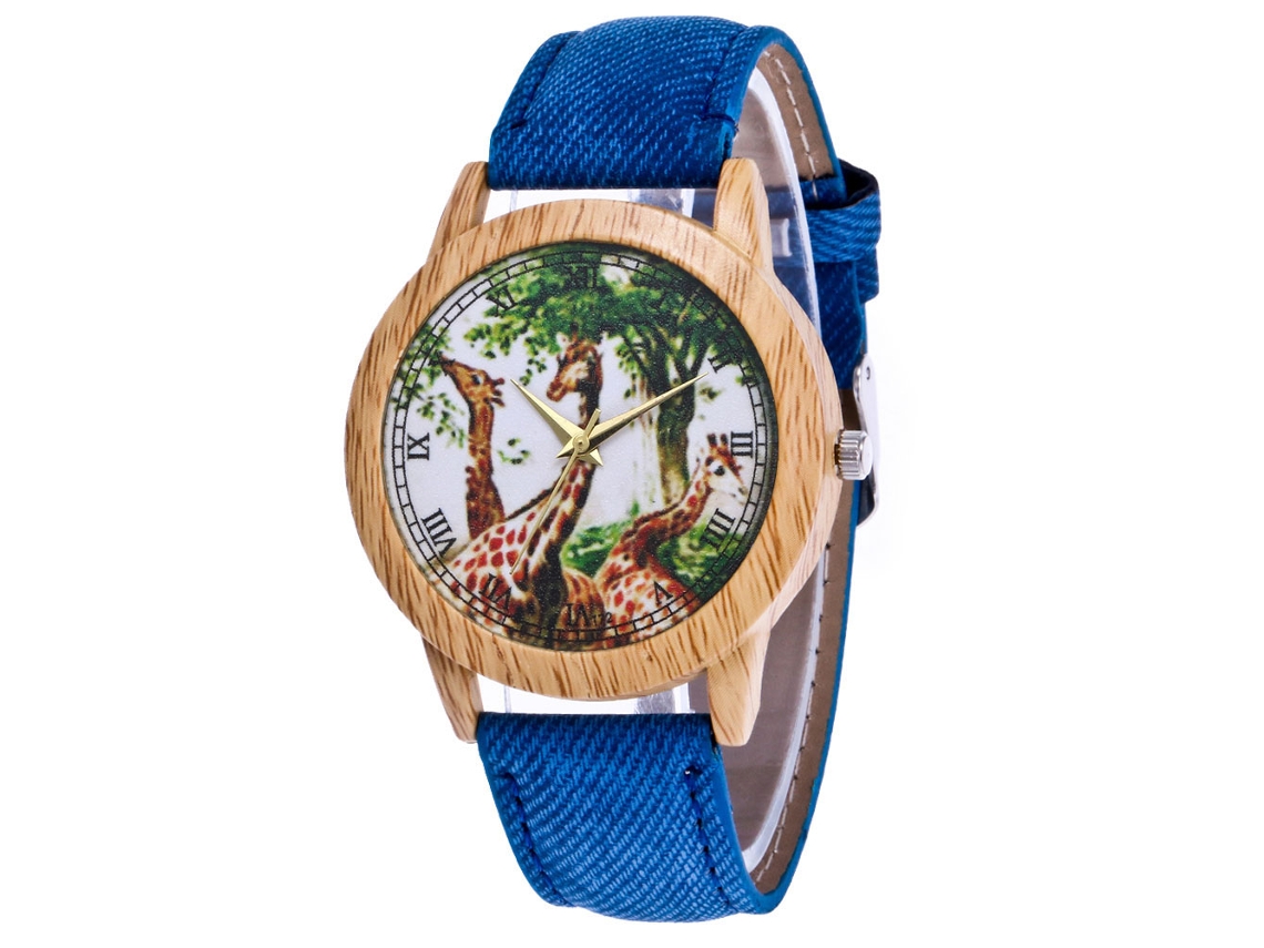 Relógio de quartzo casual com pulseira de jeans, unissex, azul, Zhoulianfa