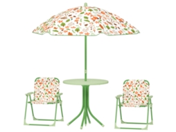 Conjunto Jardim Infantil 2 Cadeiras Mesa E Guarda-chuva Ajustável