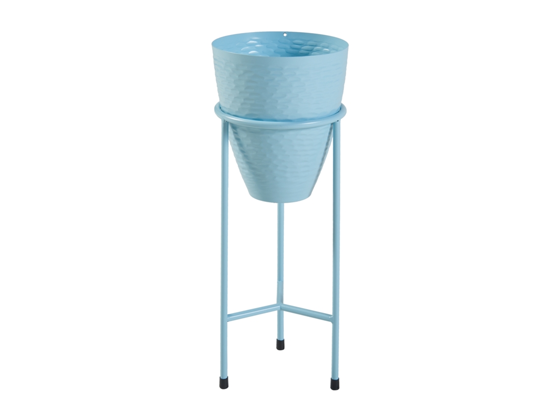 Suporte para Plantas Asten com Vaso Metálico 41Xø16Cm Azul Claro [EN.CASA].