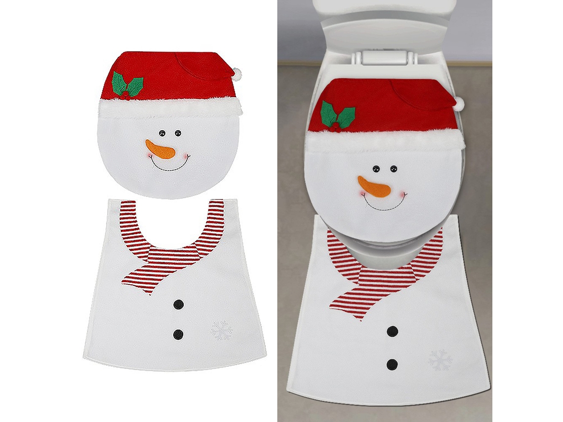 Laxiscreed Conjunto De Assento De Sanita De Inverno Com Boneco De Neve Para Idosos