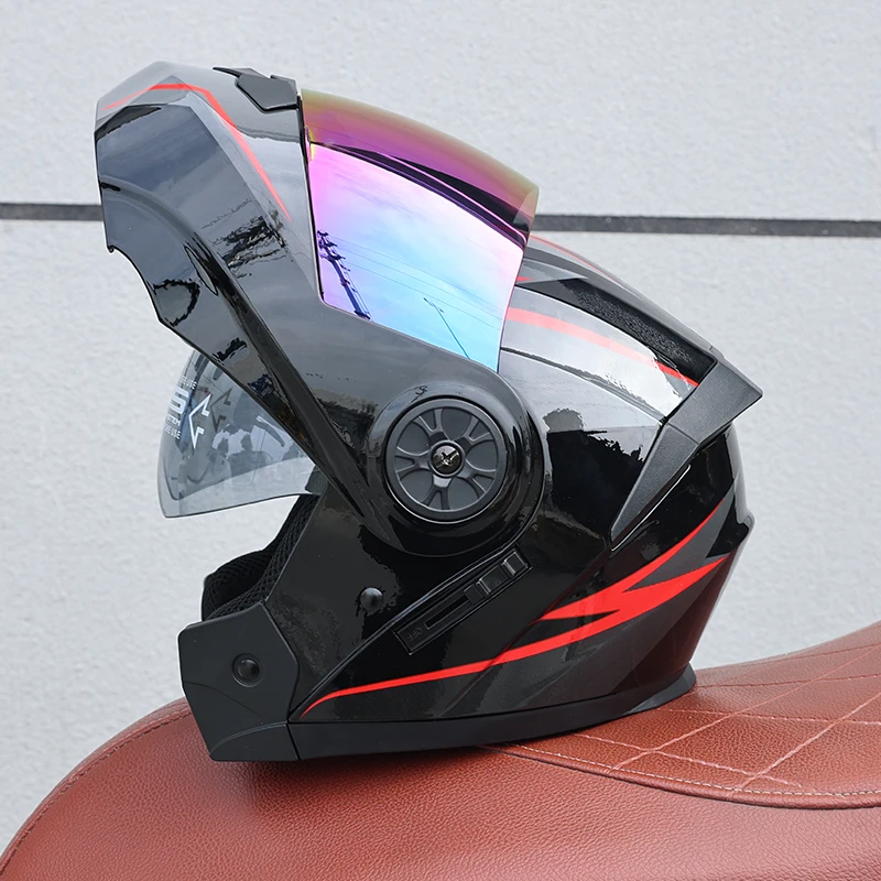 Capacete Modular Flip-top Com Certificação (s)dot, Unissex, Feito De Material Abs.