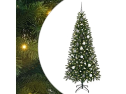 Conjunto 1 Árvore Artificial Vidaxl Verde Plástico (210 Cm)