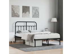 Estrutura De Cama Com Cabeceira 120x190 Cm Metal Preto