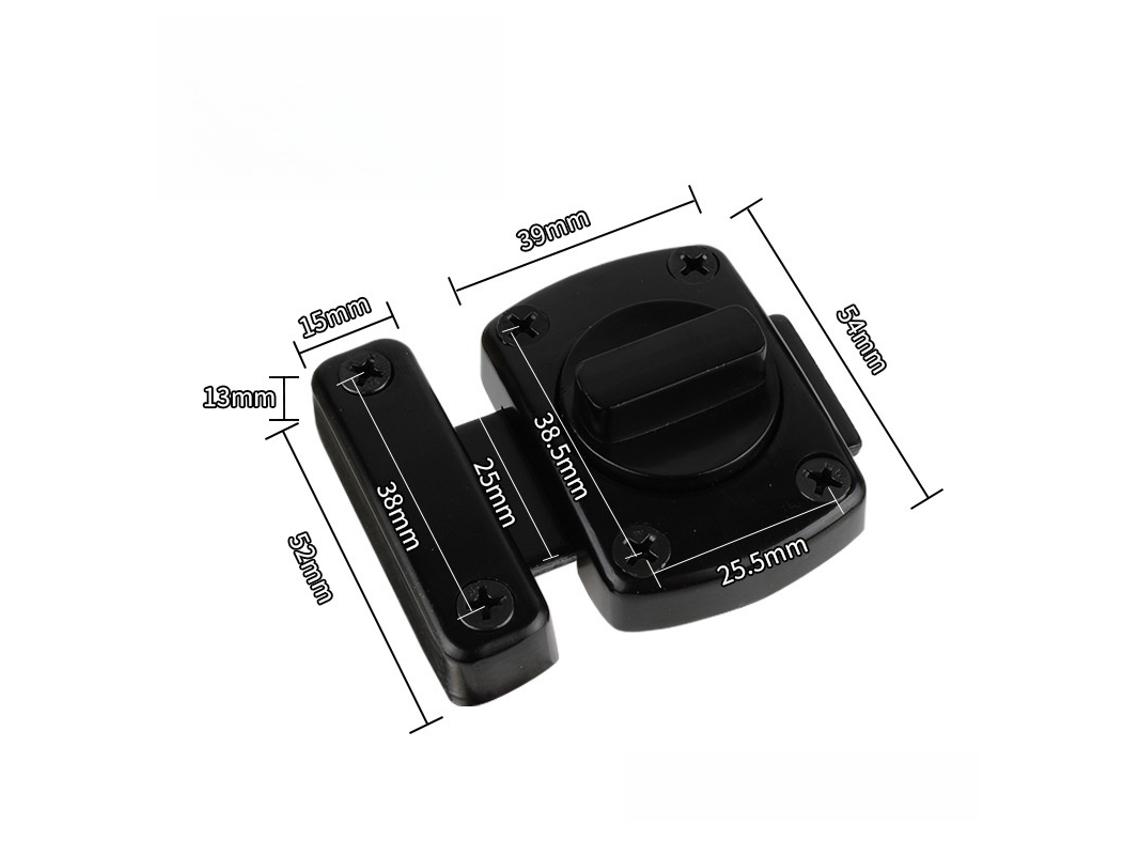 Trinco Para Porta De Correr Chaveado Preto L Inf