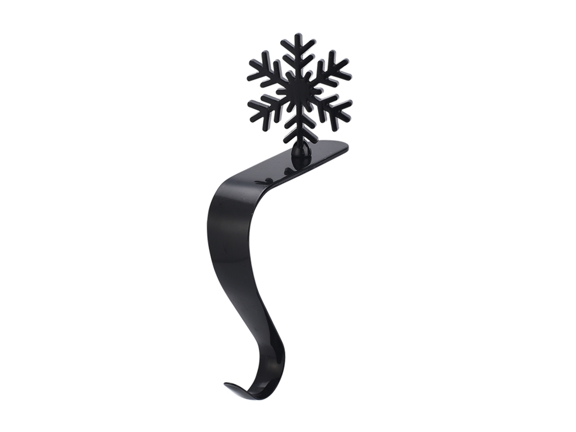 Meias Natal Ganchos Pretas Flocos Neve (LxAxP cm)